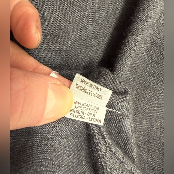 BRUNELLO CUCCINELLI Gray Cashmere long sleeve drop waist mini dress size S. - Picture 11 of 14